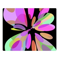 Pink Abstract Flower Double Sided Flano Blanket (large) 