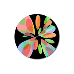 Colorful Abstract Flower Magnet 3  (round) by Valentinaart