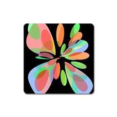 Colorful Abstract Flower Square Magnet by Valentinaart