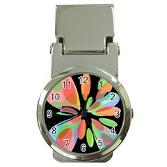 Colorful Abstract Flower Money Clip Watches by Valentinaart