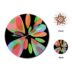 Colorful Abstract Flower Playing Cards (round) 