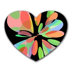 Colorful Abstract Flower Heart Mousepads by Valentinaart