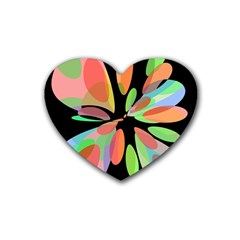 Colorful Abstract Flower Heart Coaster (4 Pack)  by Valentinaart