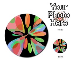 Colorful Abstract Flower Multi-purpose Cards (round)  by Valentinaart