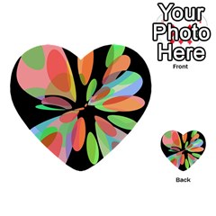 Colorful Abstract Flower Multi-purpose Cards (heart)  by Valentinaart