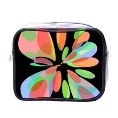 Colorful Abstract Flower Mini Toiletries Bags by Valentinaart