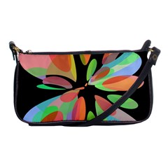 Colorful Abstract Flower Shoulder Clutch Bags by Valentinaart