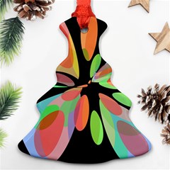 Colorful Abstract Flower Christmas Tree Ornament (2 Sides) by Valentinaart