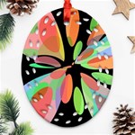 Colorful abstract flower Ornament (Oval Filigree)  Front