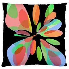 Colorful Abstract Flower Large Flano Cushion Case (two Sides)