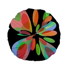 Colorful Abstract Flower Standard 15  Premium Flano Round Cushions