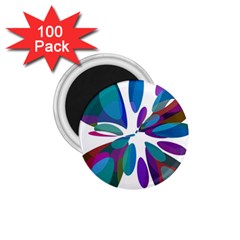 Blue Abstract Flower 1 75  Magnets (100 Pack)  by Valentinaart