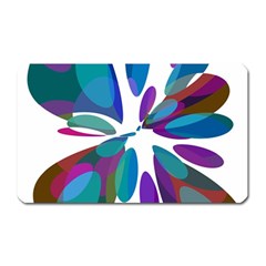 Blue Abstract Flower Magnet (rectangular) by Valentinaart