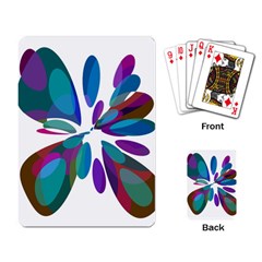 Blue Abstract Flower Playing Card by Valentinaart