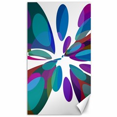 Blue Abstract Flower Canvas 40  X 72   by Valentinaart