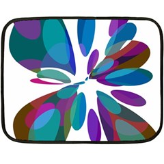 Blue Abstract Flower Fleece Blanket (mini)