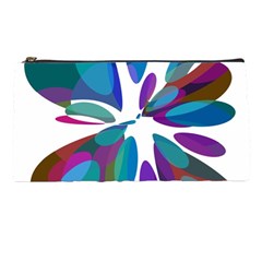 Blue Abstract Flower Pencil Cases by Valentinaart