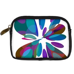 Blue Abstract Flower Digital Camera Cases by Valentinaart