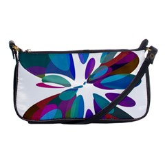 Blue Abstract Flower Shoulder Clutch Bags by Valentinaart