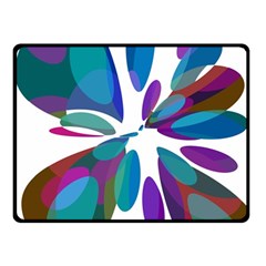 Blue Abstract Flower Fleece Blanket (small)