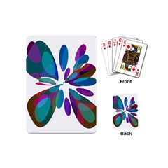 Blue Abstract Flower Playing Cards (mini)  by Valentinaart