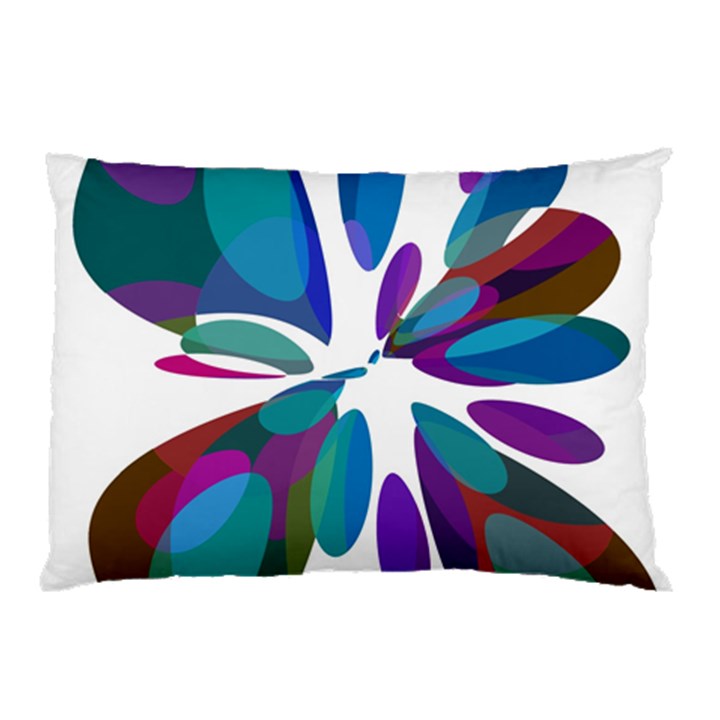 Blue abstract flower Pillow Case (Two Sides)