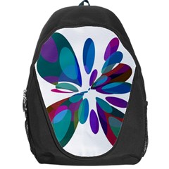 Blue Abstract Flower Backpack Bag by Valentinaart