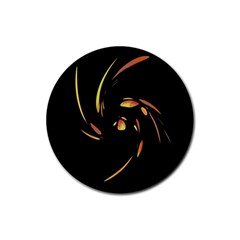 Orange Twist Rubber Coaster (round)  by Valentinaart