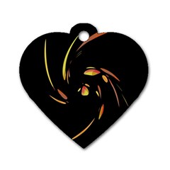 Orange Twist Dog Tag Heart (one Side) by Valentinaart