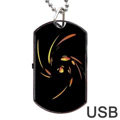 Orange Twist Dog Tag Usb Flash (one Side)