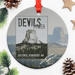 Devils Tower Plate Ornament (round)  by tsartswashington