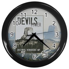 Devils Tower Plate Wall Clocks (black) by tsartswashington