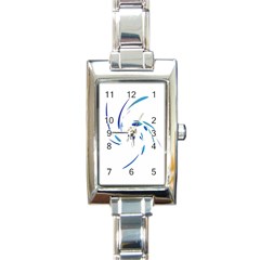 Blue Twist Rectangle Italian Charm Watch by Valentinaart