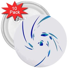 Blue Twist 3  Buttons (10 Pack)  by Valentinaart