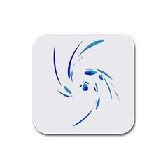 Blue Twist Rubber Square Coaster (4 Pack)  by Valentinaart