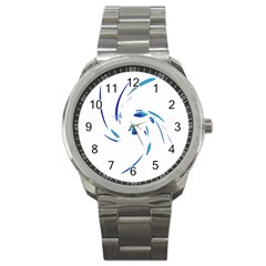 Blue Twist Sport Metal Watch by Valentinaart