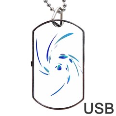 Blue Twist Dog Tag Usb Flash (two Sides)  by Valentinaart