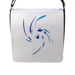 Blue Twist Flap Messenger Bag (l)  by Valentinaart