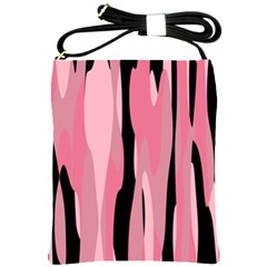 Black And Pink Camo Abstract Shoulder Sling Bags by TRENDYcouture