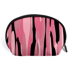 Black And Pink Camo Abstract Accessory Pouches (large)  by TRENDYcouture