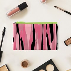 Black And Pink Camo Abstract Cosmetic Bag (xs)