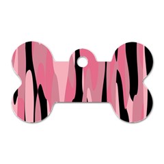 Black And Pink Camo Abstract Dog Tag Bone (two Sides) by TRENDYcouture