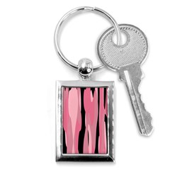 Black And Pink Camo Abstract Key Chains (rectangle)  by TRENDYcouture