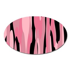 Black And Pink Camo Abstract Oval Magnet by TRENDYcouture