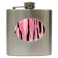 Black And Pink Camo Abstract Hip Flask (6 Oz) by TRENDYcouture