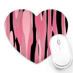 Black And Pink Camo Abstract Heart Mousepads by TRENDYcouture