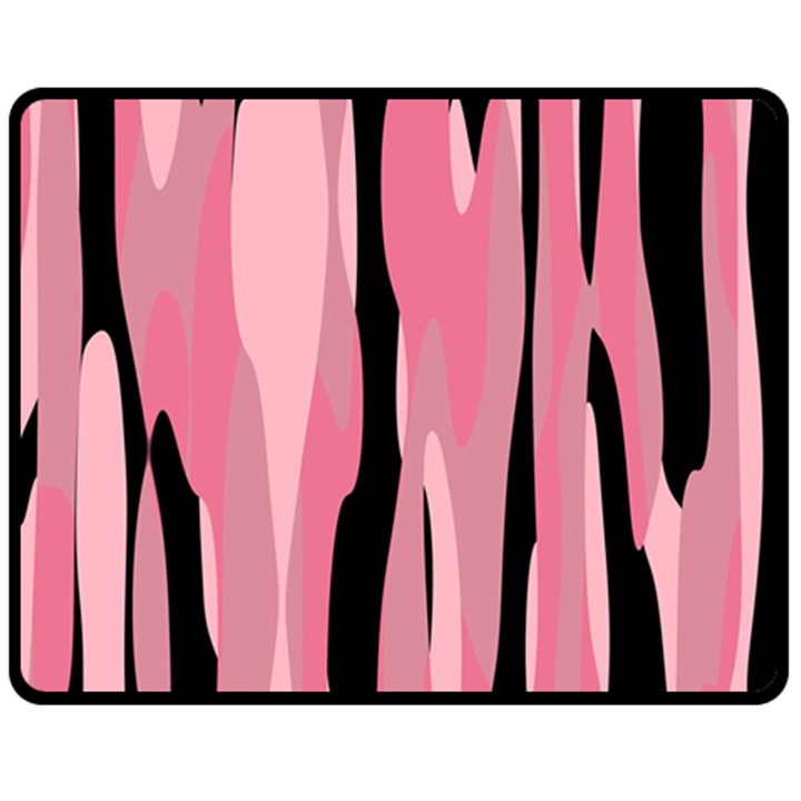 Black and pink camo abstract Fleece Blanket (Medium) 