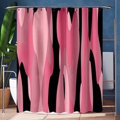 Black And Pink Camo Abstract Shower Curtain 60  X 72  (medium) 