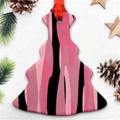 Black And Pink Camo Abstract Ornament (christmas Tree)