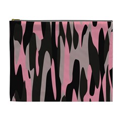 Pink And Black Camouflage Abstract Cosmetic Bag (xl) by TRENDYcouture